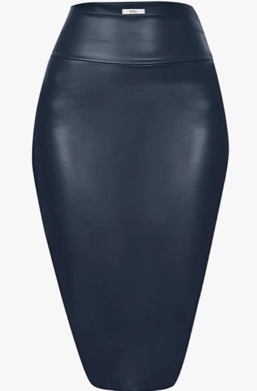 Faux Leather Pencil Skirt - Image 3