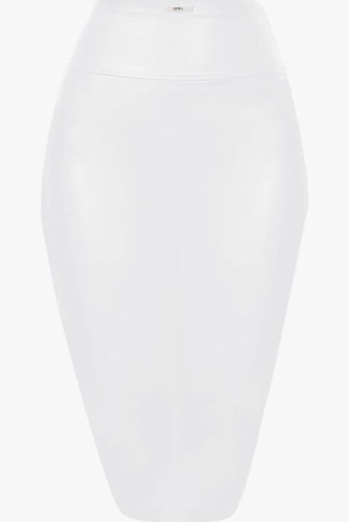 Faux Leather Pencil Skirt - Image 7