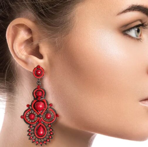 Red Teardrop Earrings