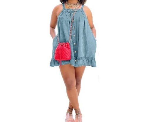 Mini Denim Dress - Image 3